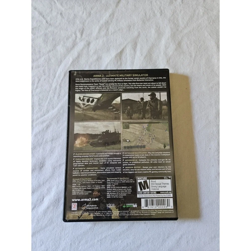 ARMA II Ultimate Military Simulator PC‎ DVD-ROM Complete w/ Manual Untested
